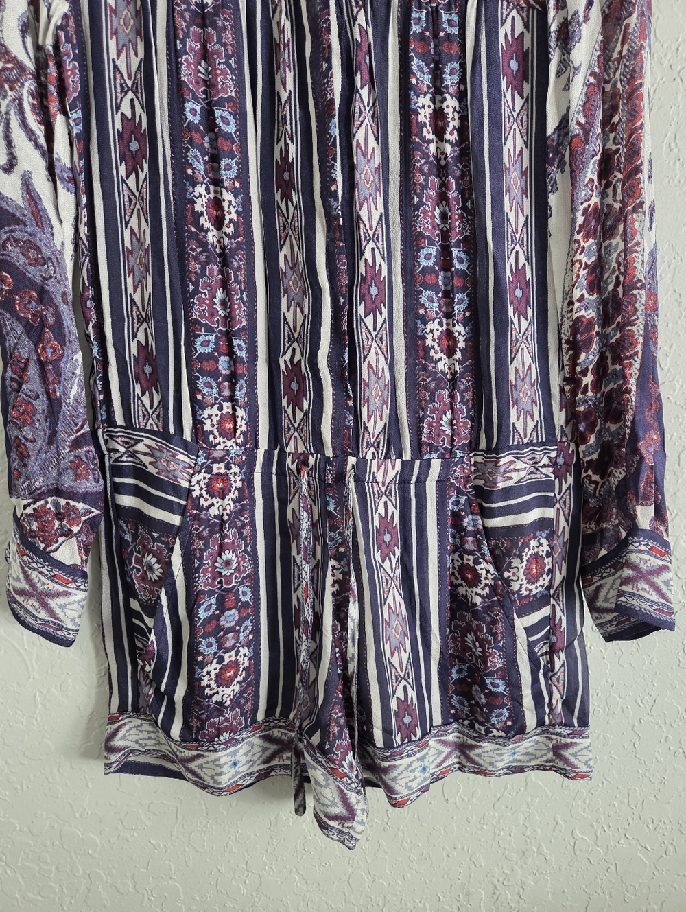 Isabel Marant Etoile Tayler Paisley Playsuit Long Sleeve Lightweight Romper - Picture 6 of 11